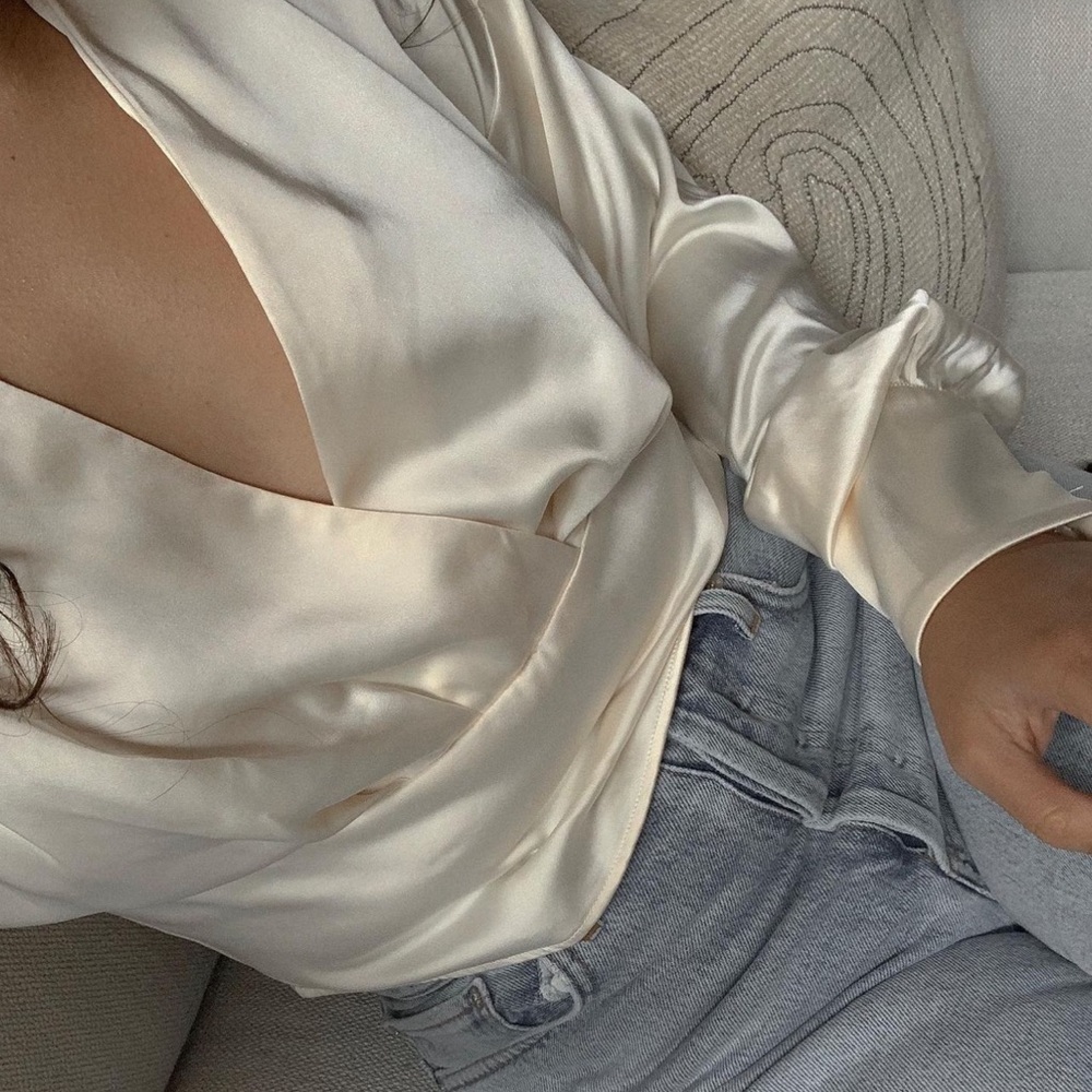 Cream/Ivory satin top
